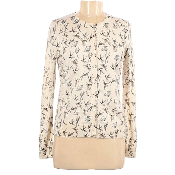 LOFT Sweater Cardigan Floral Print button down - Picture 9 of 9